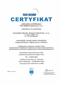 Inwert - certyfikat ISO 18001